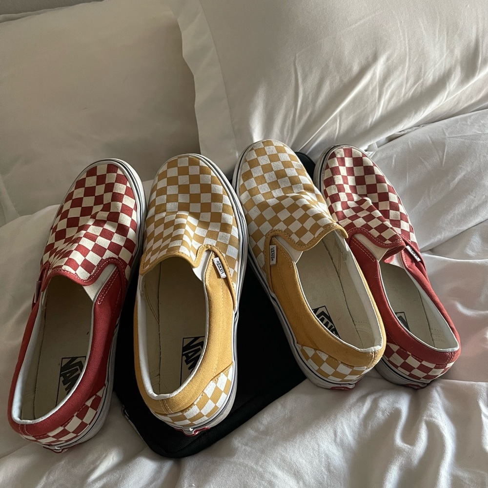 Vans checkerboard ketchup and mustard